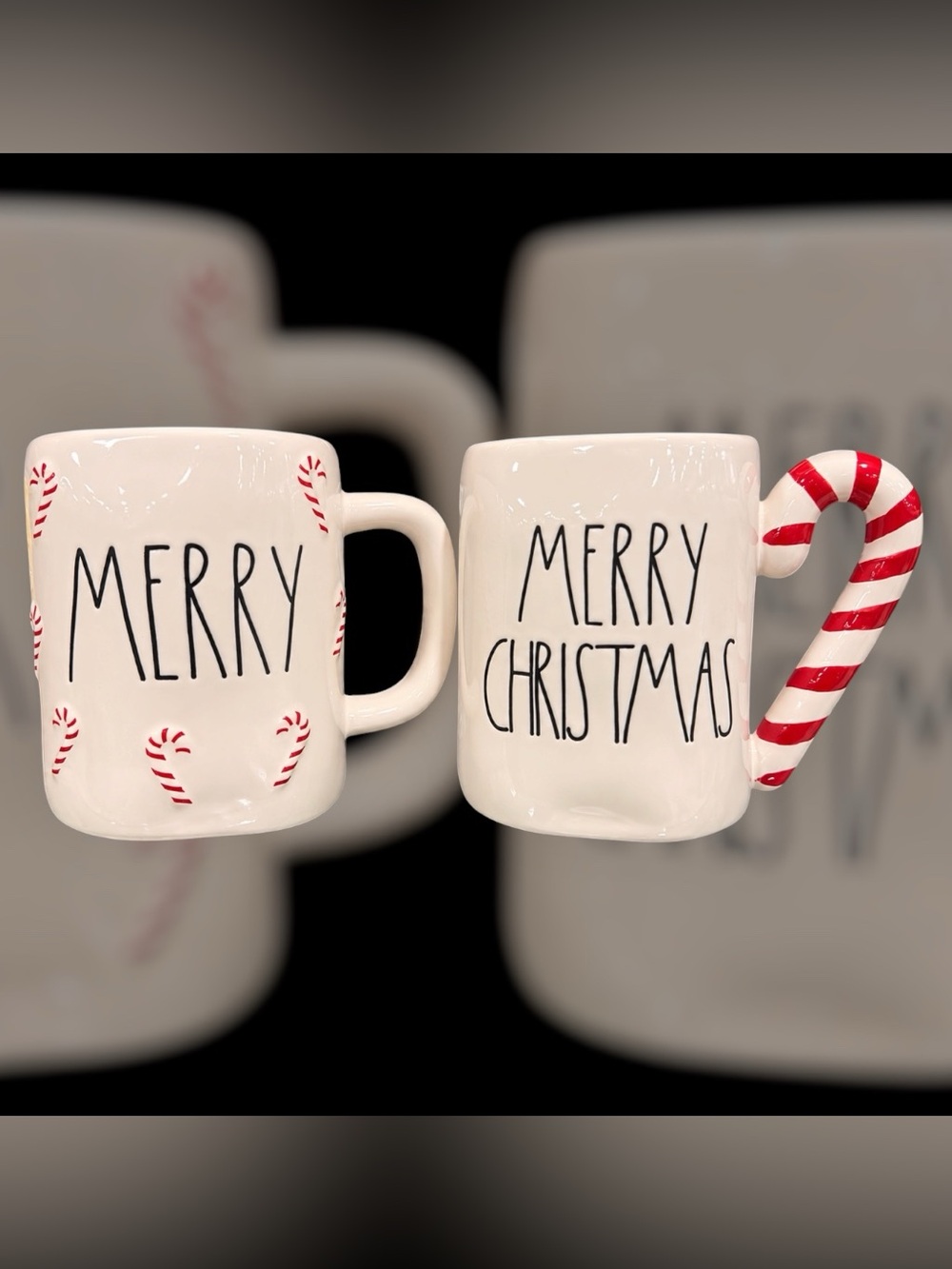 Rae Dunn Christmas Mug Set Merry Candy Cane Mugs Set of 2